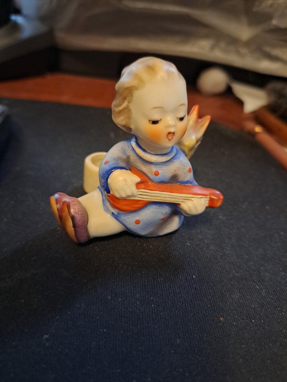 Rare Vintage Goebel Hummel Angel TMK2 Joyful Candle Holder 2" #53 Excellent!
